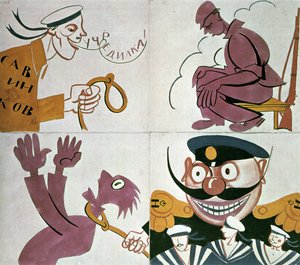 Caricature against the Constituent Assembly by Vladimir Mayakovsky