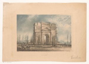 Landscape with the Triumphal Arch of Orange with Travelers