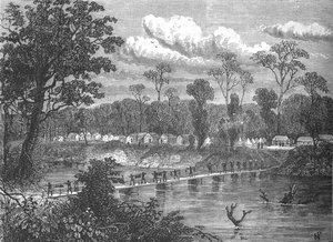 Pontoon-bridge on the Prah