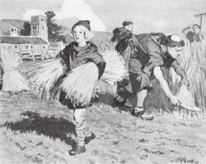 Bede in the harvest-field by W.R.S. (after) Stott