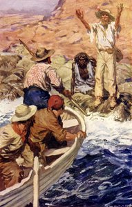Edward Eyre rescued by French whalers by W.R.S. (after) Stott