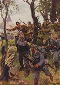 The Seaforth Highlanders rout the enemy by W.R.S. (after) Stott