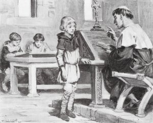 Young Cuthbert at school