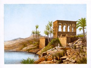 Egyptian temple by the River Nile, Egypt, c1870