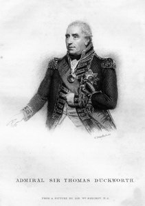 Sir John Thomas Duckworth, British naval officer, 1837 by W. Greatbatch