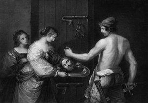 His head was brought in a charger, and given to the damsel