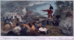 General Graham defeating the French at the Battle of Barrosa, engraved by J. Edwards by W. Hal Brooke