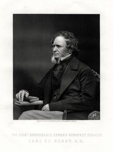 Edward Geoffrey Smith-Stanley, 14th Earl of Derby, British Statesman by W. Holl