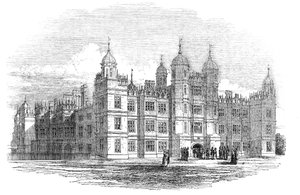 Burghley House - north front, 1844 by W. J. Linton