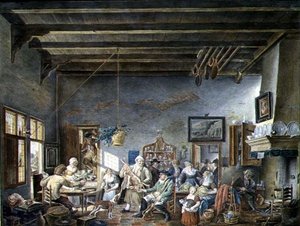 A Dutch Tavern Interior (after a painting by Johannes Petrus van Horstock) by W. Jansens