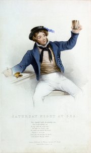 Saturday Evening at Sea, Sailor Raising His Cup to Drink