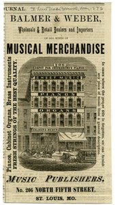 Balmer and Weber Wholesale and Retail Dealers and Importers of Musical Merchandise, 206 North Fourth Street.