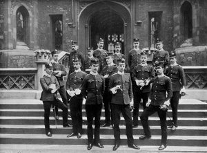 Officers of the 1st Suffolk Regiment at the Tower of London