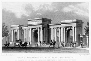 Grand Entrance to Hyde Park, Piccadilly, Westminster, London, 19th Century