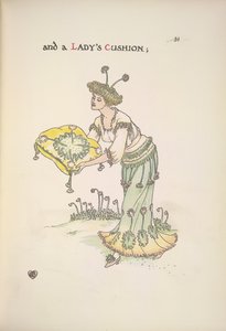 A lady holding a cushion