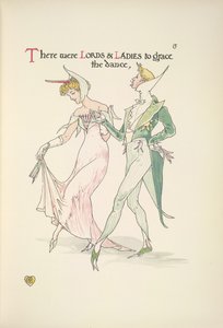 A young man and woman preparing to dance by Walter Crane