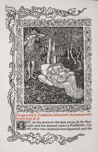 Chapter XIII. Hallblithe Beholdeth the Woman Who Loveth Him. by Walter Crane