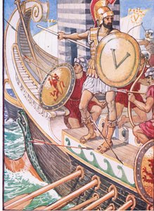 He became a target for every arrow, illustration from The Story of Greece by Walter Crane