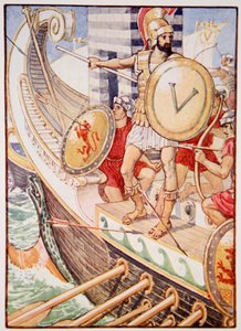 He became a target for every arrow, illustration from The Story of Greece by Mary Macgregor by Walter Crane