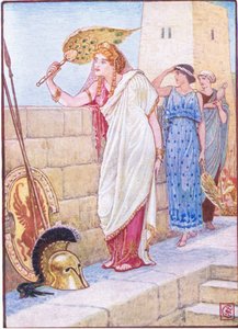 Often she would stand on the walls of Troy, illustration from The Story of Greece by Walter Crane