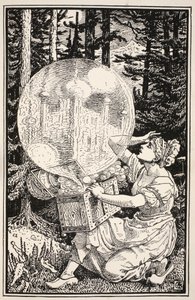 Out came a dome of glass like a soap-bubble, rising into the air, illustration from 