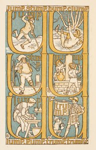 Rhyming words ending in the letter P. To illustrate the use of the letter U. The Golden Primer by Walter Crane