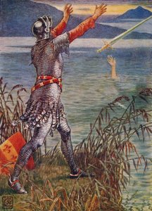 Sir Bedivere Casts the Sword Excalibur into the Lake by Walter Crane