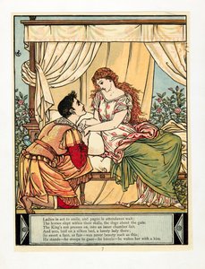 The Prince Wakes Beauty, from The Blue Beard Picture Book by Walter Crane