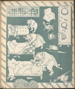 The Three Bears, making their beds