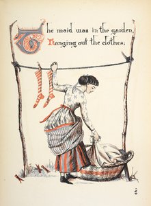 The maid was in the garden hanging out the clothes by Walter Crane