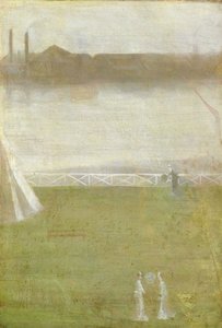 Japanese Figures on Chelsea Embankment by Walter Greaves
