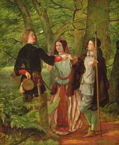 As You Like It - Act IV Scene I - Rosalind Tutoring Orlando in the Ceremony of Marriage or The Mock Marriage of Orlando and Rosalind by Walter Howell Deverell