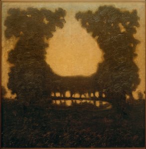 Park Landscape with Lake by Walter Ophey