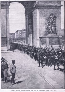 German troops passing under the Arc de Triomphe 1871 AD by Walter Paget
