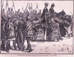 Interview between Becket and King Henry AD 1169 by Walter Paget