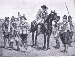 Types of Cromwellian Soldiery, illustration from The History of the British People by Walter Paget