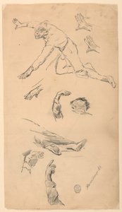 Studies of Hands and Figures by Walter Shirlaw