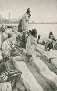 Parsis Worshipping the Rising Sun on the Beach at Bombay by Walter Stanley Paget