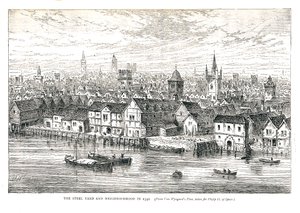 The Steel Yard Iron Wharf and Neighbourhood in 1540
