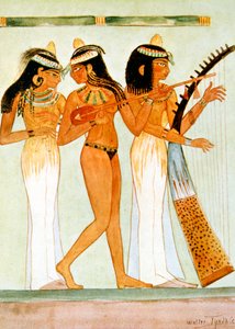 Ancient Egyptian musicians and a dancer