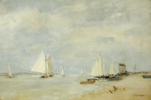 Yachts in the Cutting by Walter Westley Russell