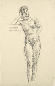 Leaning Female Nude by Walther Gamerith