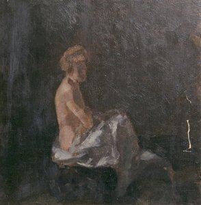 Female Nude against Dark Background