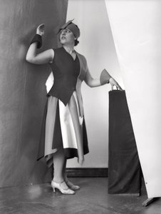 Portrait of Anita Pittoni in a dress designed by the painter Marcello Clarion, c.1930 by Wanda Wulz