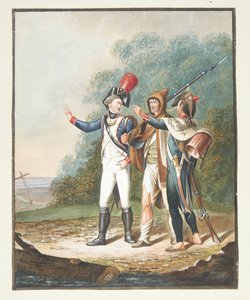 Three French Soldiers on a Road by Wanner von Schafterhausen