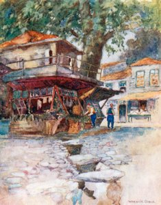 A Village Store at Kavak by Warwick (after) Goble
