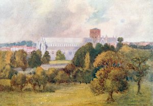 St Albans Cathedral from Verulam Hills by Warwick (after) Goble