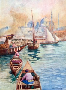 The Bridge from Galata by Warwick (after) Goble