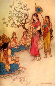 Damayanti Choosing A Husband, 1913 by Warwick Goble