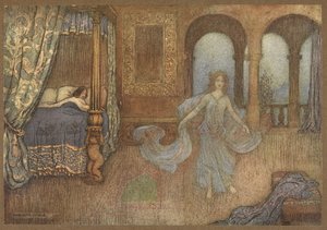 The Fairy appearing to the Prince, from The Myrtle by Warwick Goble